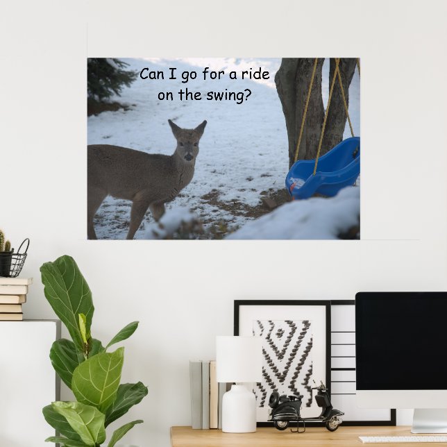 Spaß Baby Buck Snow Blue Baby Swing Poster (Heimbüro)