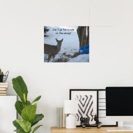 Spaß Baby Buck Snow Blue Baby Swing Poster