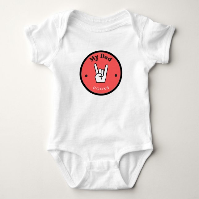 Spaß! Baby Jersey Bodysuit - Mein Vater ROCKS! Baby Strampler (Vorderseite)