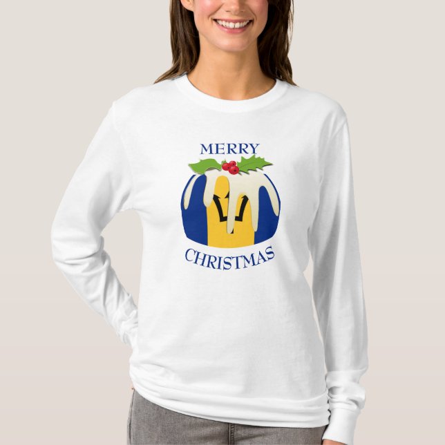 Spaß | BARBADOS | Weihnachts-Pudding-T - Shirt (Vorderseite)
