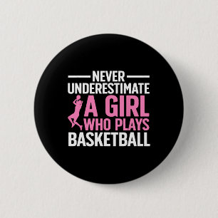 Spaß Basketball Kunst für Girls Jugend Teens Baske Button