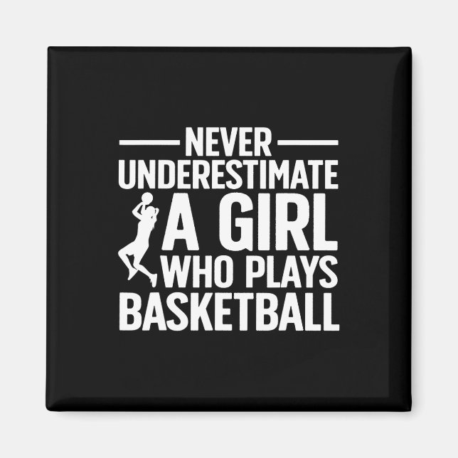 Spaß Basketball Kunst für Girls Jugend Teens Baske Magnet (Vorne)