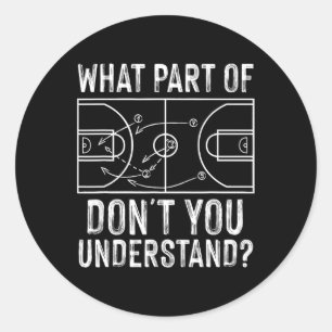 Spaß Basketball Trainer Design Männer Frauen Ball  Runder Aufkleber