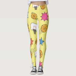 Spaß Basketballmuster - Gelb Leggings