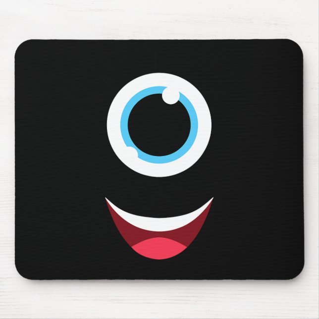 Spaß Beängstigend Monster Eyeball sieht leicht Hal Mousepad (Vorne)