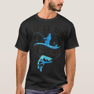 Spaß beenden und Fish Novelty Art Fischen Silhouet T-Shirt