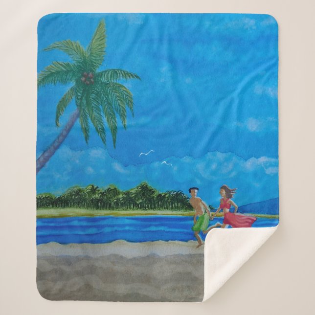 Spaß beim Sonnenlauf Sherpadecke (Vorderseite)