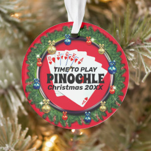 Spaß beim Spielen Pinochle Weihnachten Ornament