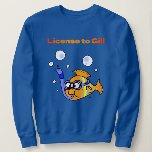 Spaß beim Tauchen Fanfarendesign Sweatshirt (Design vorne)