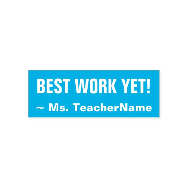 Spaß "BESTE ARBEIT NOCH!" + Name des Lehrers Permastempel (Design)