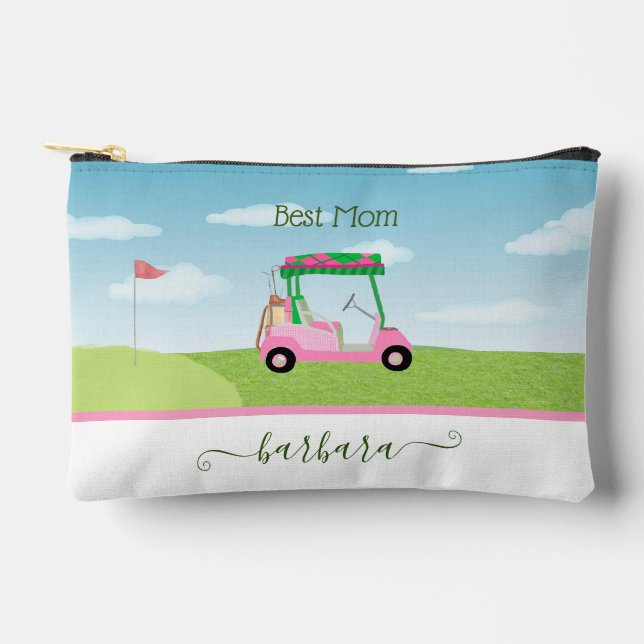 Spaß Beste Mama Rosa Golfplatz Personalisierter Na Zubehörtasche (Vorderseite)