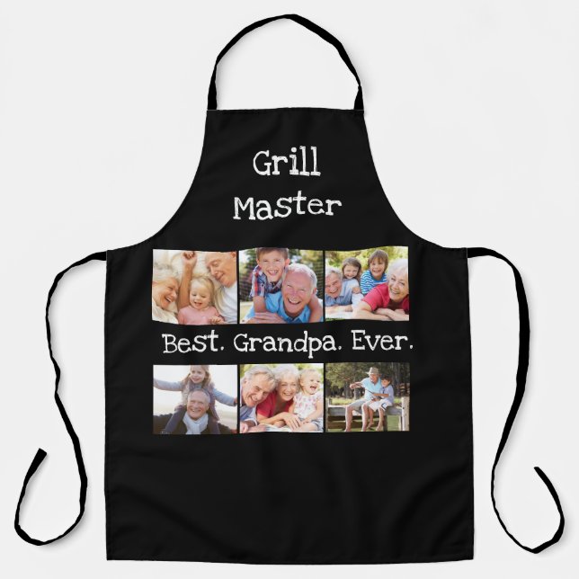 Spaß Beste Opa je 6 Foto Collage Grill Master Schürze (Vorderseite)