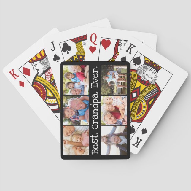 Spaß Beste Opa je 6 FotoCollage  Spielkarten (Rückseite)