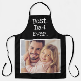 Spaß Bester Vater je Foto Personalisiert Schwarz-w Schürze