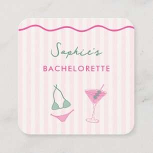 Spaß Bikinis Martinis Junggesellinnenabschied QR-C Begleitkarte