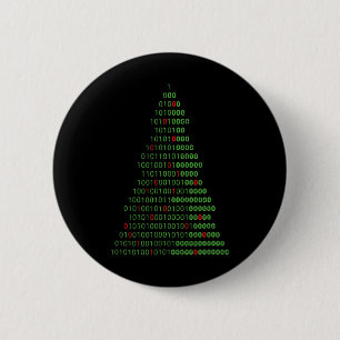 Spaß Binary Christmas Tree Computer Programmierer  Button
