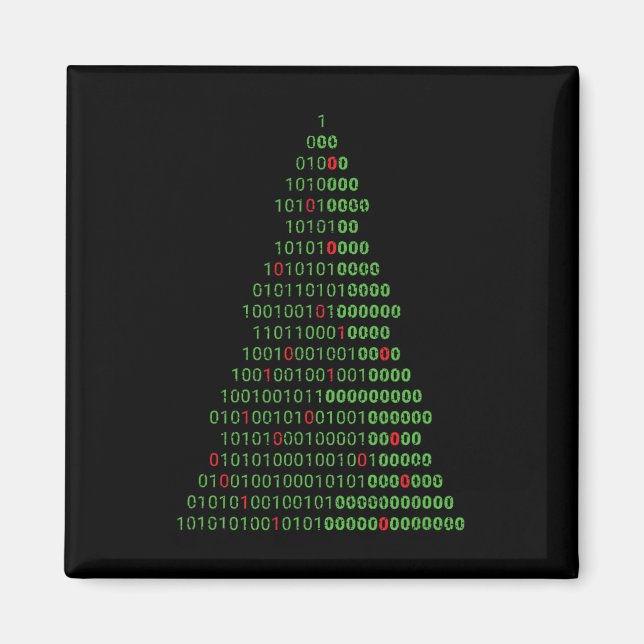 Spaß Binary Christmas Tree Computer Programmierer  Magnet (Vorne)