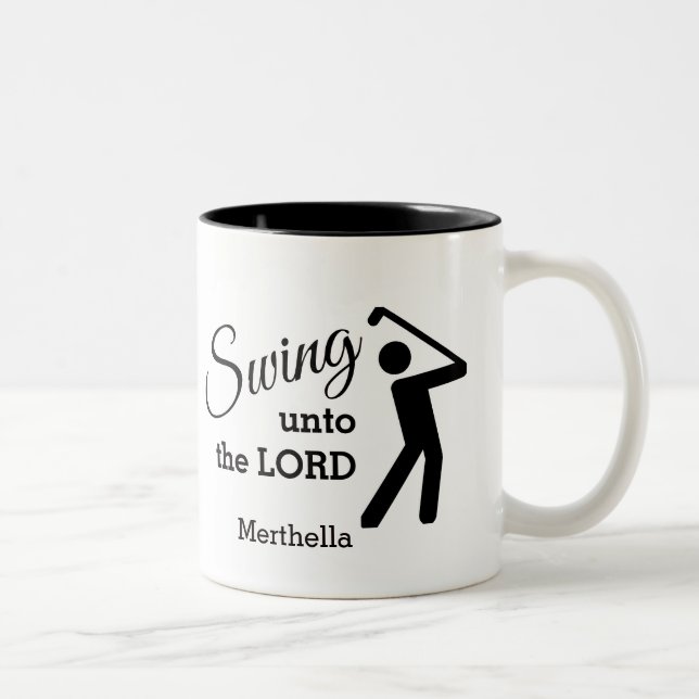 Spaß bis zum Personalisierten Golfplatz Zweifarbige Tasse (Rechts)