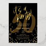 Spaß Black 50. Geburtstag Real Gold Einladung<br><div class="desc">Fun Black 50 th Birthday Real Gold Olivenweg Elegante Moderne Einladung</div>