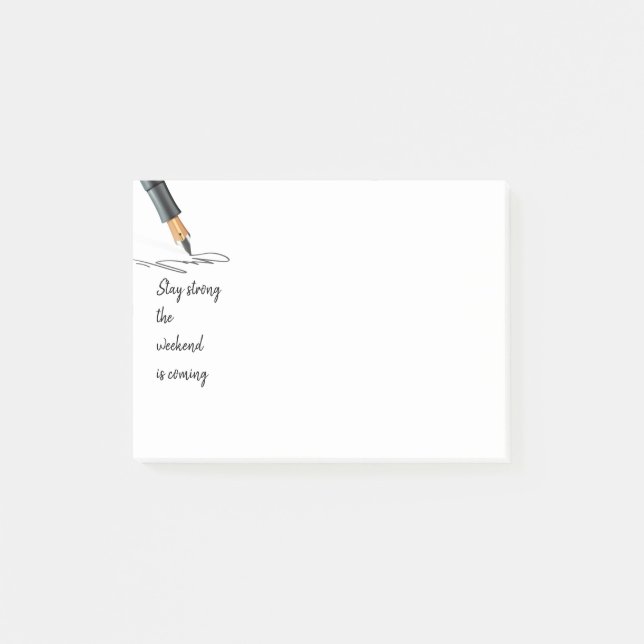 Spaß Bleibe Strong The Weekend kommt! Angebotssche Post-it Klebezettel (Vorderseite)