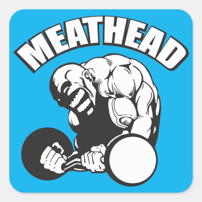Spaß "Body Gebäude" - MEATHEAD Quadratischer Aufkleber (Vorderseite)