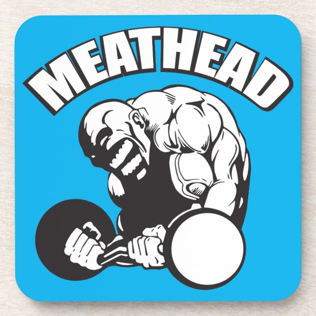 Spaß "Body Gebäude" - MEATHEAD Untersetzer (Vorderseite)