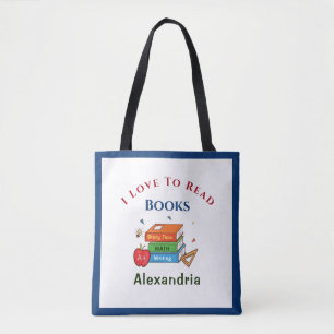 Spaß Bücher, die ich Liebe zu lesen Kind Tasche