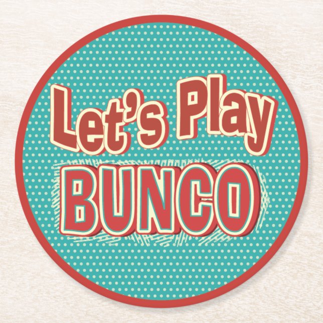 Spaß Bunco Untersetzer - lassen Sie uns Bunco (Vorderseite)
