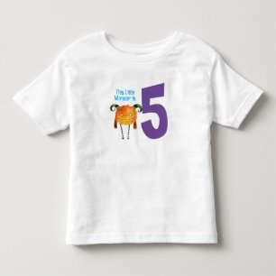 Spaß bunt Mein kleines Monster ist fünf Kleinkind T-shirt