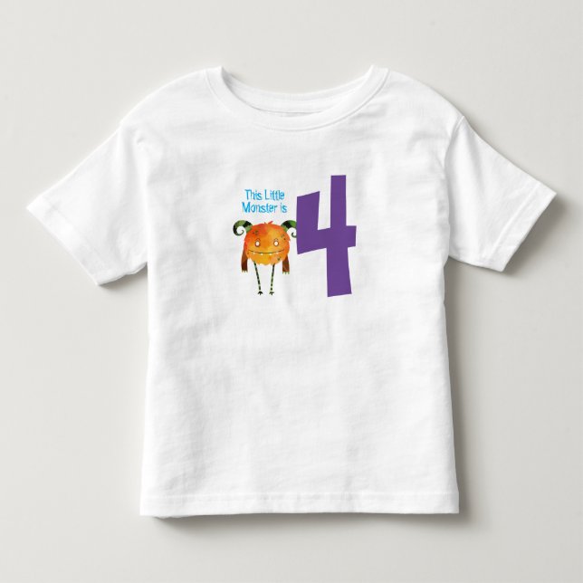 Spaß bunt Mein kleines Monster ist vier Kleinkind T-shirt (Vorderseite)