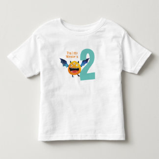 Spaß bunt Mein kleines Monster ist zwei Geburtstag Kleinkind T-shirt