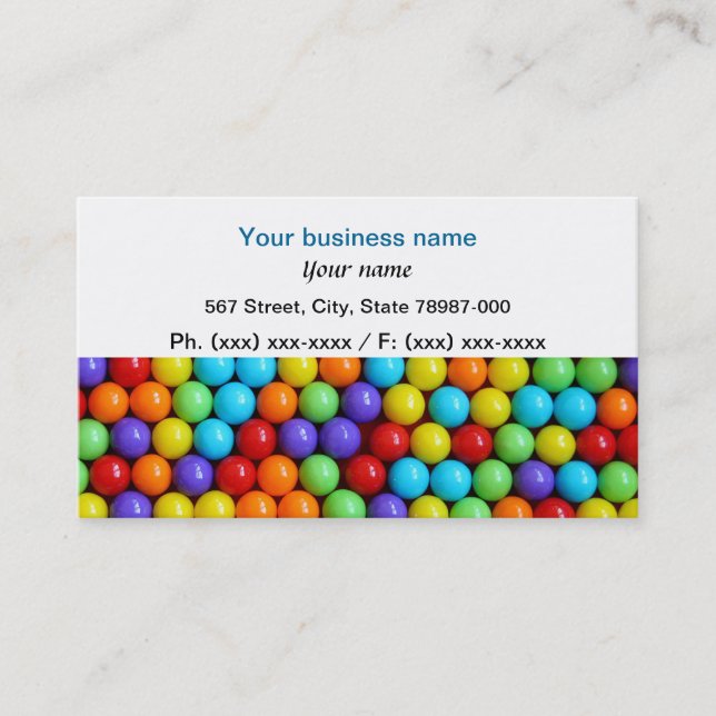 Spaß bunte gumball Geschäftskarte Visitenkarte (Vorderseite)