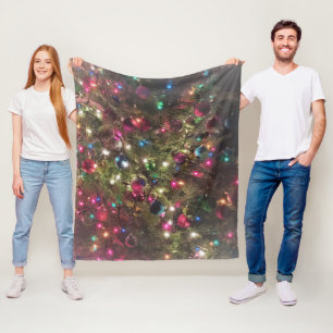Spaß-bunte Weihnachtsbaum-Lichter Fleecedecke