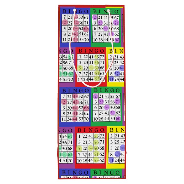 Spaß buntes BINGO kardiert Geschenk-Tasche Geschenktüte Für Weinflaschen (Rückseite)