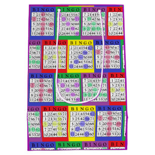 Spaß buntes BINGO kardiert Geschenk-Tasche Mittlere Geschenktüte