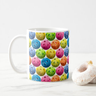 Spaß buntes Pickleball Kaffeetasse
