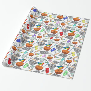 Spaß-Cartoon-Ähnliches Backen-Illustrations-Must Geschenkpapier
