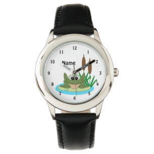 Spaß-Cartoon-Frosch-Uhr Armbanduhr