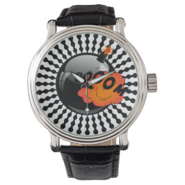 Spaß Cartoon-Style Bomb BOOM Op Art Armbanduhr