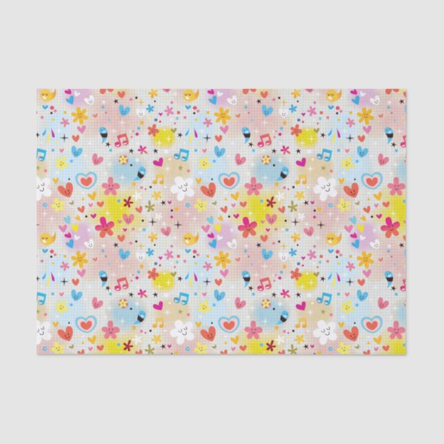 Spaß-Cartoonmuster Seidenpapier (Vorderseite)