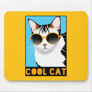 Spaß Coole Katze Mousepad