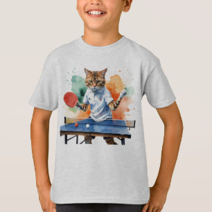 Spaß Coole Katze Tischtennis Tierische Spaß T-Shirt