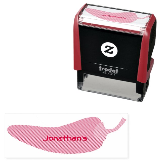 Spaß Cooler Roter Chili Individuelle Name zurück z Permastempel (Beispiel)
