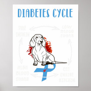 Spaß Dackel Diabetischer Lebenszyklus Diabetes Awa Poster