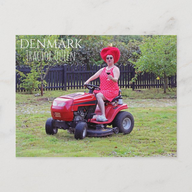 Spaß Dänemark Traktor Queen Postcard! Postkarte (Vorderseite)