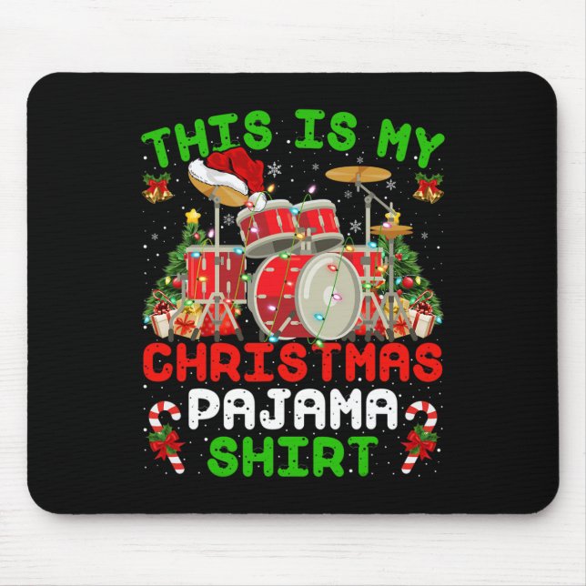 Spaß Das ist mein Weihnachts-Pajama-Trommel-Kit We Mousepad (Vorne)