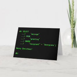 Spaß-Datenbank-Fragen-"frohe Weihnachten! " Feiertagskarte