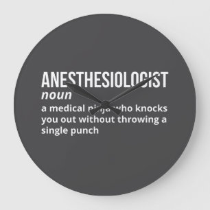 Spaß-Definition-Uhr für Anästhesiologe Große Wanduhr