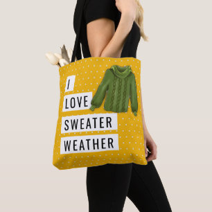Spaß, den ich liebe, Pullover Wetter Weiß Punkte G Tasche