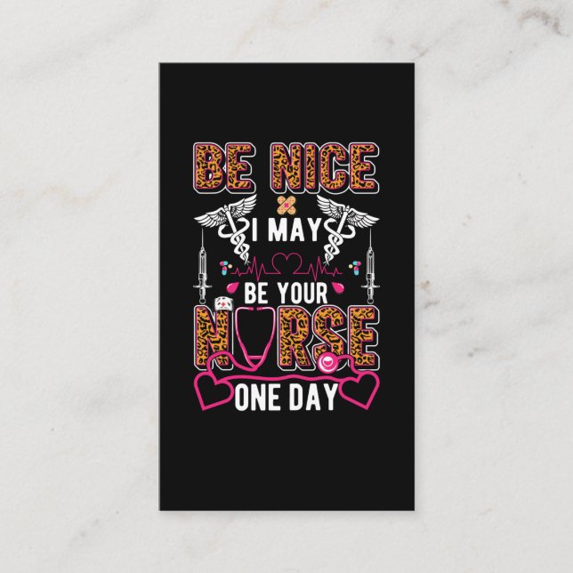 Spaß der Nursing School Funny Nursing, Leopard Pri Visitenkarte (Vorderseite)